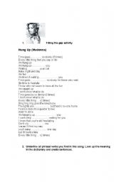 English Worksheet: Hung up ,Madonna 