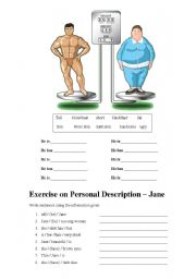 English Worksheet: Body Comparison 