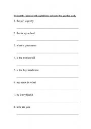 English Worksheet: Punctuation