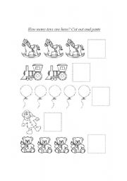 English Worksheet: Count the toys