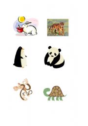 English worksheet: animal memory game  