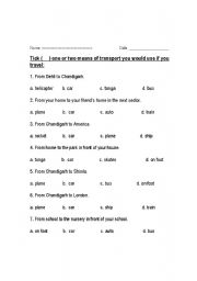 English Worksheet: transport
