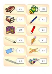 English Worksheet: Shopping Cards 4