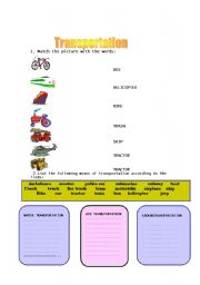 English Worksheet: Transportation 2/2