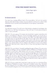 English Worksheet: Find the right accomodation