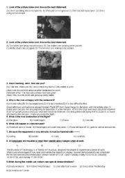 English Worksheet: reading comprehension test