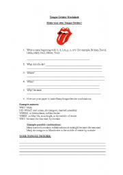 English Worksheet: Make your own Tongue Twister
