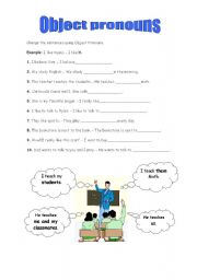 English Worksheet: Object pronouns