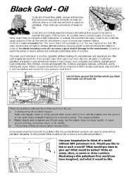 English Worksheet: Black Gold - Oil