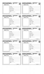 ID Cards for speaking activities