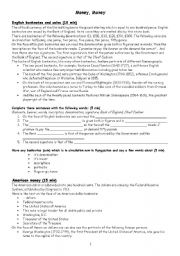 English Worksheet: Money