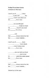 English worksheet: music