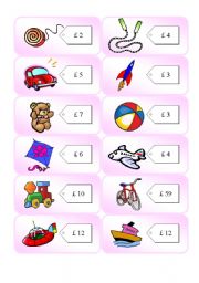 English Worksheet: Shopping Cards 6