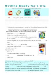 English Worksheet: Getting ready for a trip