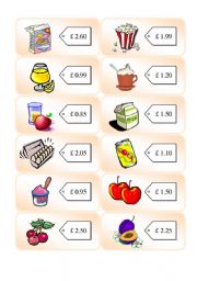 English Worksheet: Shopping Cards 8