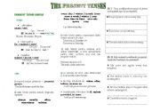 English worksheet: present simple and continuous