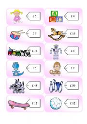 English Worksheet: Shopping Cards 9