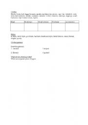 English Worksheet: clothes and fashion