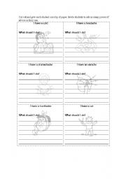 English Worksheet: What should I do?