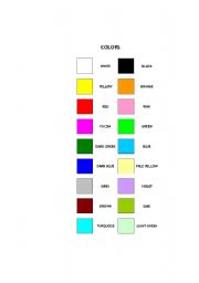 English Worksheet: Colors