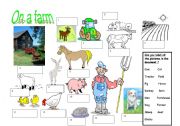 English Worksheet: On a farm