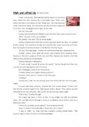 English Worksheet: High and Lifted up - Reading comprehension & Verb tenses