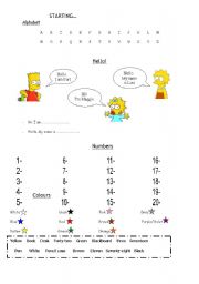 English Worksheet: starting