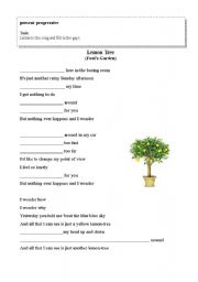 English Worksheet: Lemon Tree (present progressive)