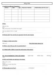 Billy Elliot worksheet 1