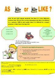 English Worksheet: AS  or  LIKE