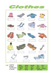 English Worksheet: Clothes