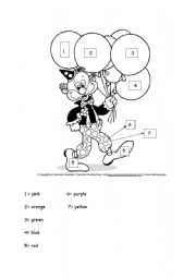 English worksheet: COLOURS