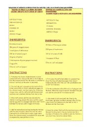 English Worksheet: Information gap recipe 1 (final task : write your own recipe)