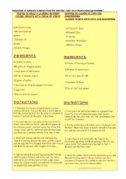 English Worksheet: Information gap recipe 1 (final task : write your own recipe)