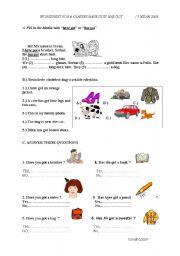 English Worksheet: have got has got