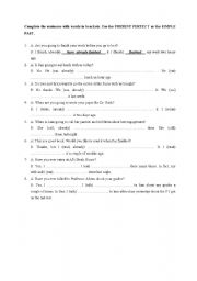 English Worksheet: present perfect