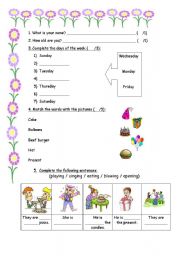 English Worksheet: birthday topic