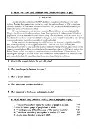 English Worksheet: reading text