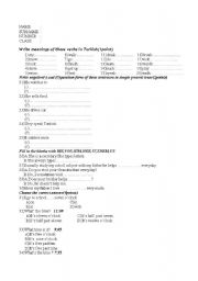 English Worksheet: English worksheet  for 6th grade