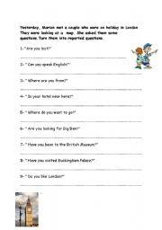 English worksheet: reported questions