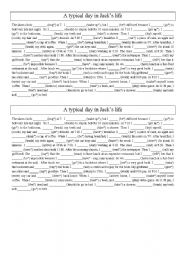 English Worksheet: Past Simple - A Typical Day in Jacks Life