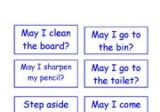 English worksheet: Classroom language miming game
