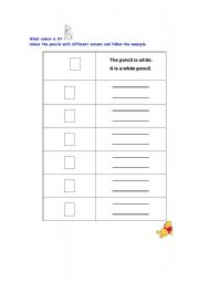 English worksheet: Colouring  and writing