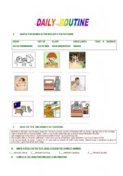 English Worksheet: DAILY ROUTINE