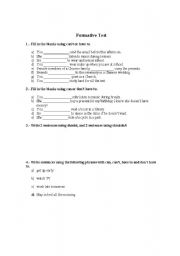 English worksheet: Modal Verbs