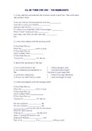 English Worksheet: Ill Be there for you - Song activity