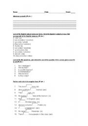 English worksheet: Introducing, pronouns, verb to be - form