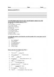 English Worksheet: Introducing, pronouns, verb to be - form