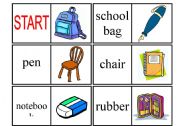 English Worksheet: SCHOOL DOMINO (part 1 out of 4)