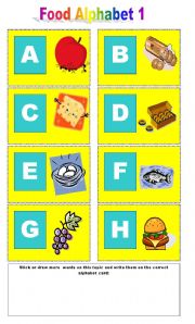 English Worksheet: Food Alphabet